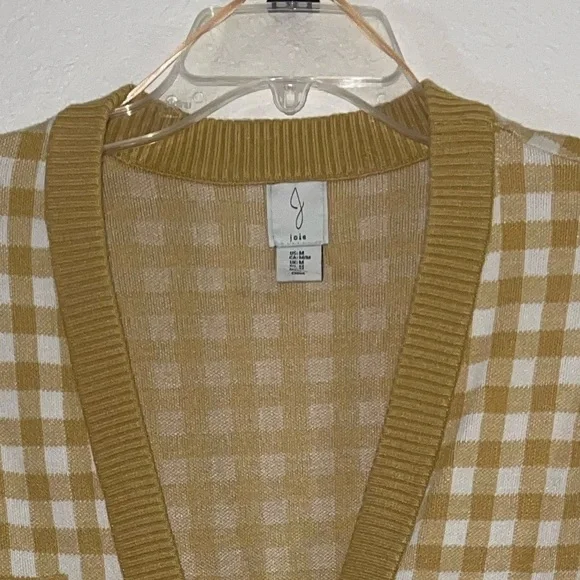 NWT- Joie Gingham Boyfriend Cardigan Sweater. Size Medium - Picture 6 of 7